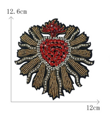 Load image into Gallery viewer, Embellished Love heart  Delicate Embroidered Bead Rhinestones Handmade Applique Patch
