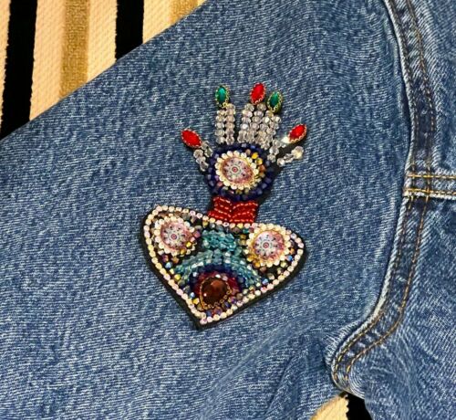 Khamsa Hamsa Hand of Fatima Crystal Eye Applique Patch