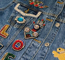 Load image into Gallery viewer, Khamsa Hamsa Hand of Fatima Crystal Eye Applique Patch
