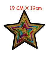 Load image into Gallery viewer, Gold Sequin Star Applique  Patch
