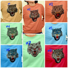 Load image into Gallery viewer, Large Sequin Tiger Head Applique Patch
