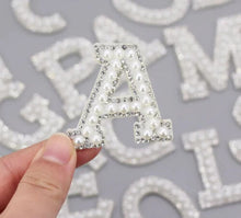 Load image into Gallery viewer, Pearl and Diamante Iron on letters
