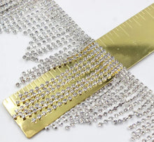 Load image into Gallery viewer, Silver Crystal Rhinestone Tassel Trim  Fringe
