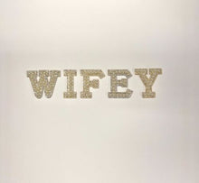 Load image into Gallery viewer, Bride Wedding Letters Pearl and Diamante Iron on letters Wifey Bride
