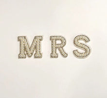 Load image into Gallery viewer, Bride Wedding Letters Pearl and Diamante Iron on letters Wifey Bride
