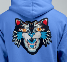 Load image into Gallery viewer, Large Colourful Blue  Embroidered Tiger Head Applique Patch

