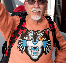 Load image into Gallery viewer, Large Colourful Blue  Embroidered Tiger Head Applique Patch
