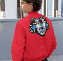 Load image into Gallery viewer, Large Colourful Blue  Embroidered Tiger Head Applique Patch
