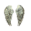 Load image into Gallery viewer, Pair of Iron on Silver, Gold, Blue or Black Sequin Lace Appliques Angel Wings
