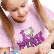 Load image into Gallery viewer, I Love Pink sequin patch
